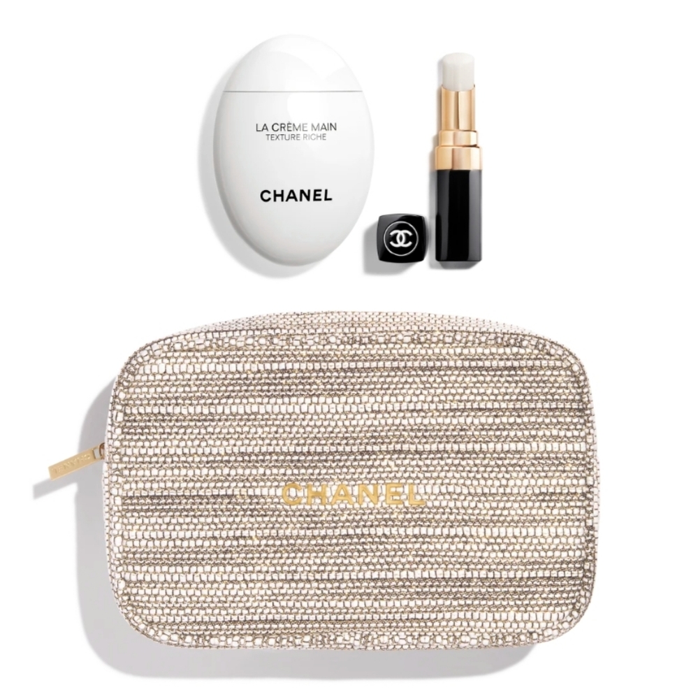 Chanel Hydration On Moisture Must Have Holiday Gift Essential Tweed Bag Set NEW